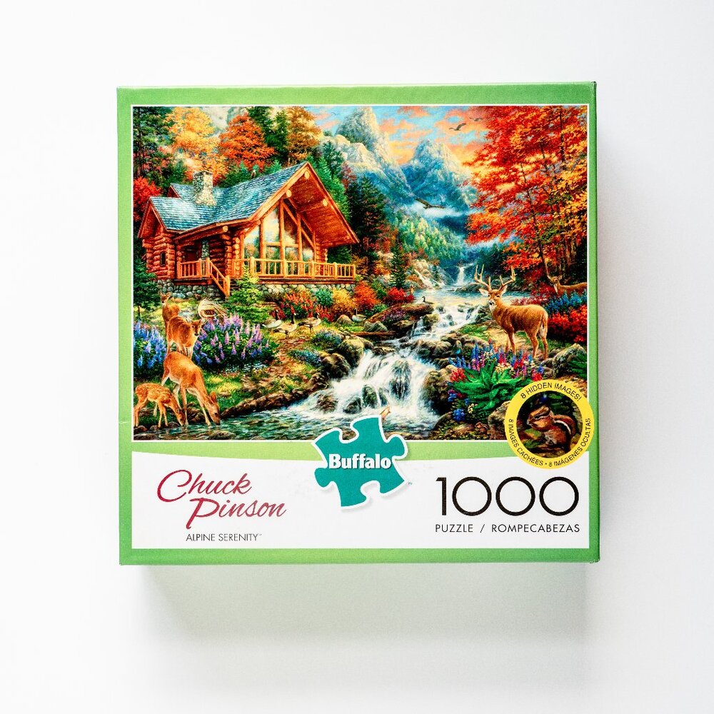 NEW “Alpine Serenity" 1,000 Piece Puzzle ~ Buffalo Games ~ Art by Chuck Pinson - Picture 2 of 3